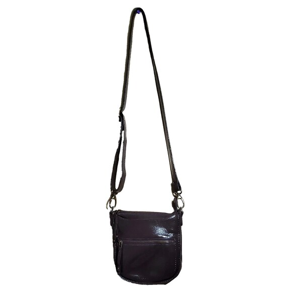 Roots Canada Leather Crossbody 8" Brown Vintage Repainted Adjustable Strap Bag - Picture 3 of 16